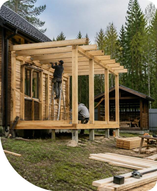 Строительство пристроек и построек на участке в Бирске