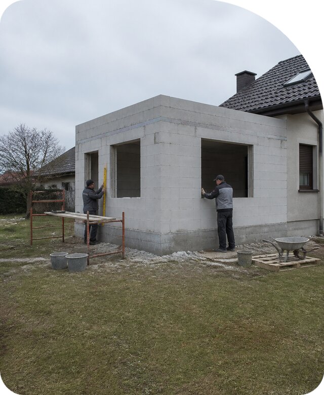 Пристройка из газобетона в Бирске по цене от 33781 р. | РадиДОМА-Брк